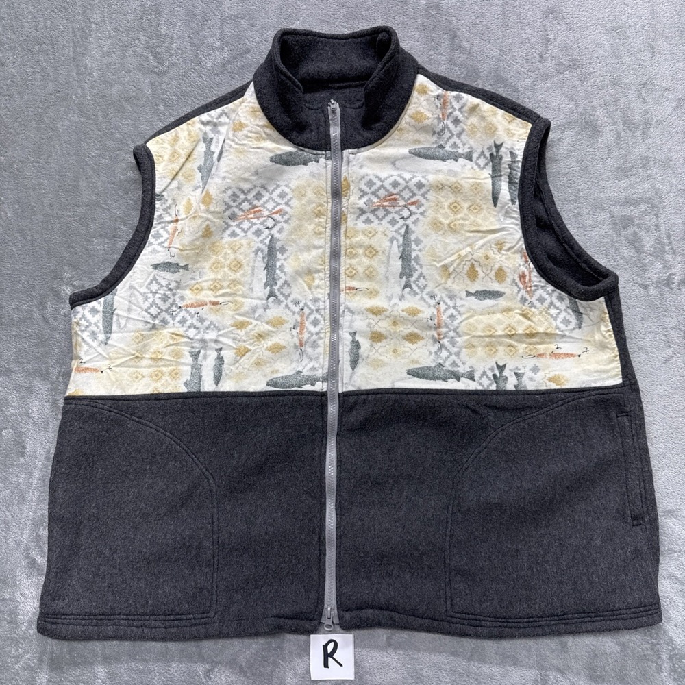 Vintage Handmade Vest With Fishing Graphic Fit Like XXL